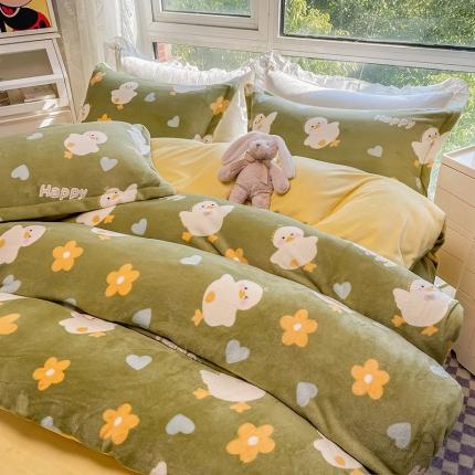 91家纺网 家纺一手货源 找家纺 （总）塔塔2025新款牛奶绒圆网系列四件套