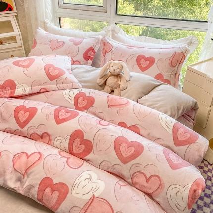 91家纺网 家纺一手货源 找家纺 （总）塔塔2025新款牛奶绒圆网系列四件套