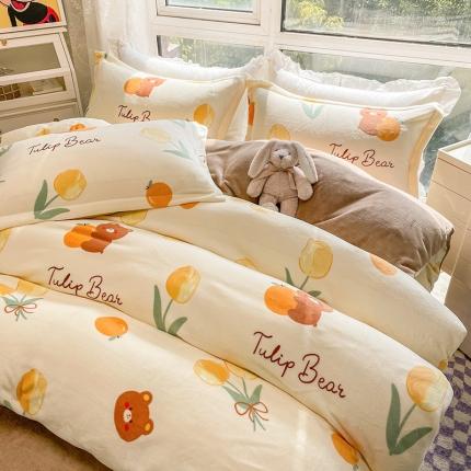 91家纺网 家纺一手货源 找家纺 （总）塔塔2025新款牛奶绒圆网系列四件套