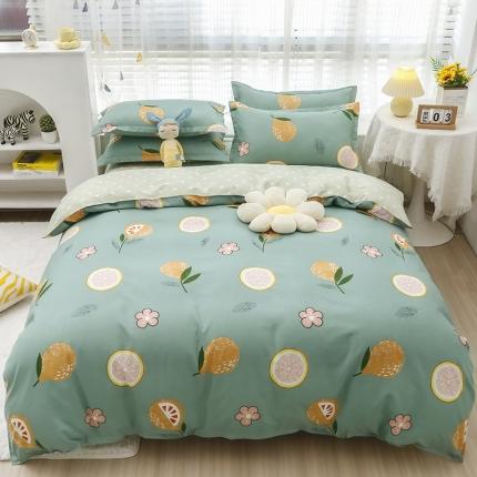 91家纺网 家纺一手货源 找家纺 大G 2024新款140克印花磨毛四件套 果乐派