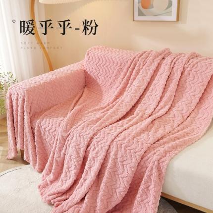 大梧纺织 2023新款毛毯暖乎乎 暖乎乎-粉