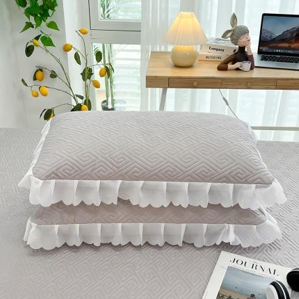 91家纺网 家纺一手货源 找家纺 总夹棉花边双人枕套单人情侣加厚长款枕芯套枕头套