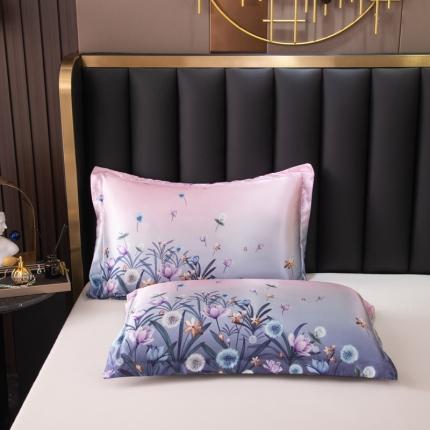 91家纺网 家纺一手货源 找家纺 圣比熊新款大版双人可水洗冰丝夏季单人枕头套丝滑宿舍枕芯套迷雾