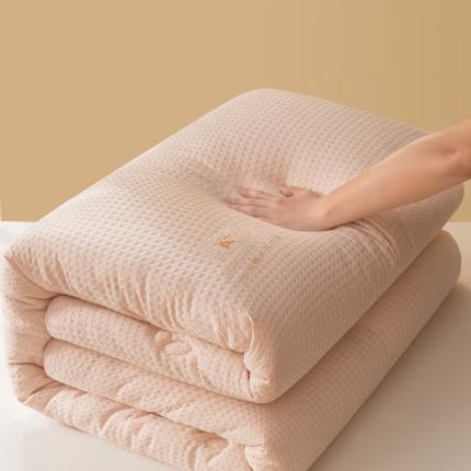 伊被源 抗菌大豆被冬被春秋被被芯被子-华夫格A+ 淡雅粉
