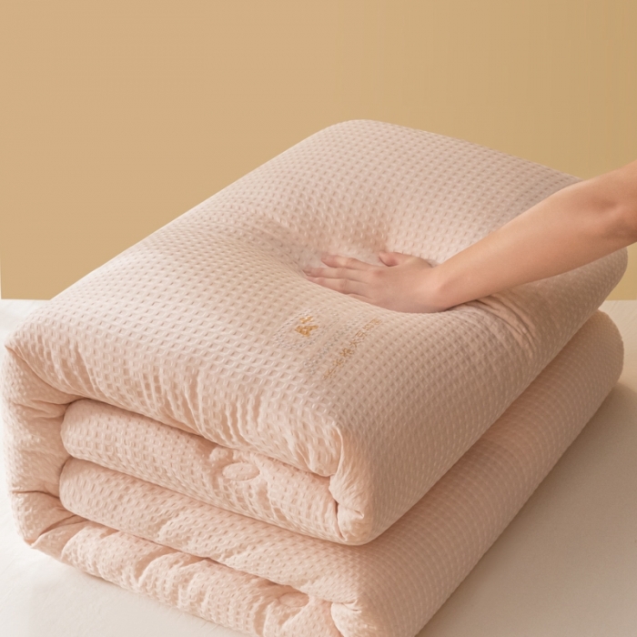 91家纺网 家纺一手货源 找家纺 伊被源 抗菌大豆被冬被春秋被被芯被子-华夫格A+ 淡雅粉