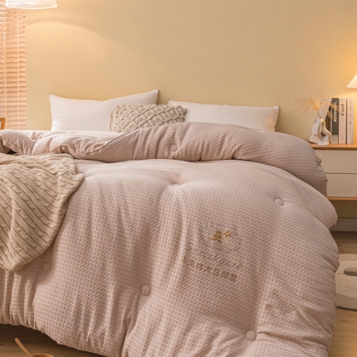 91家纺网 家纺一手货源 找家纺 伊被源 抗菌大豆被冬被春秋被被芯被子-华夫格A+ 星耀咖