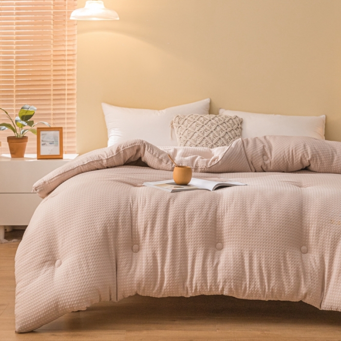 91家纺网 家纺一手货源 找家纺 伊被源 抗菌大豆被冬被春秋被被芯被子-华夫格A+ 星耀咖