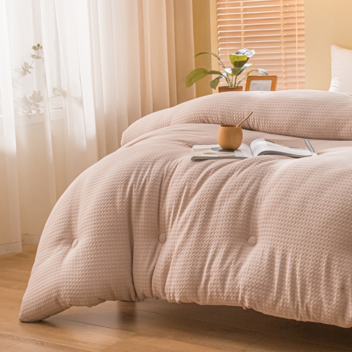 91家纺网 家纺一手货源 找家纺 伊被源 抗菌大豆被冬被春秋被被芯被子-华夫格A+ 星耀咖