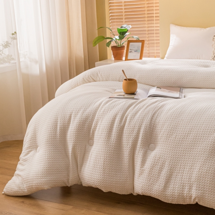 91家纺网 家纺一手货源 找家纺 总 伊被源2022新抗菌大豆被冬被春秋被被芯被子-华夫格A+