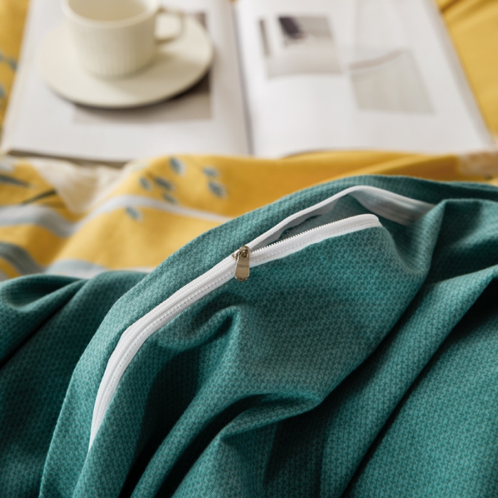 91家纺网 家纺一手货源 找家纺 金纱玉纺 2022新款全棉磨毛四件套 繁花似锦-黄