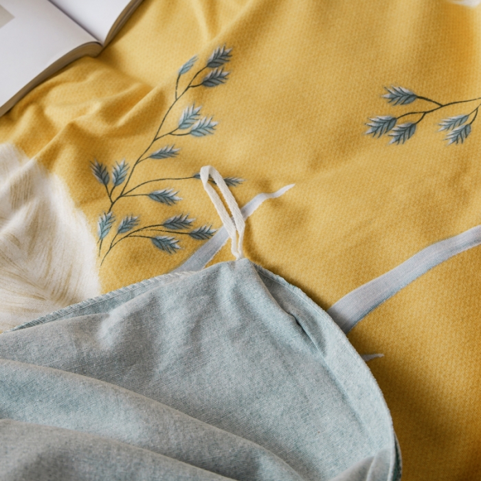 91家纺网 家纺一手货源 找家纺 金纱玉纺 2022新款全棉磨毛四件套 繁花似锦-黄