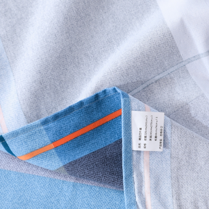 91家纺网 家纺一手货源 找家纺 金纱玉纺 2022新款全棉磨毛四件套 艺术空间-蓝