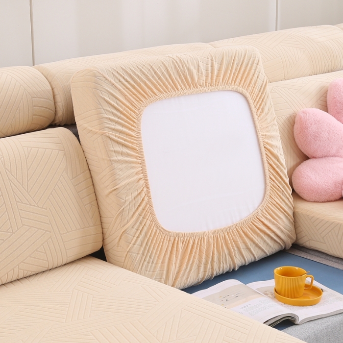 91家纺网 家纺一手货源 找家纺 千彤沙发垫 2022新款提花自由生活系列弹力沙发套 米黄