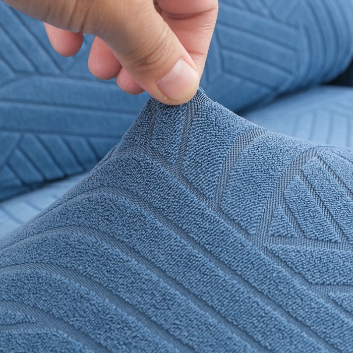 91家纺网 家纺一手货源 找家纺 千彤沙发垫 2022新款提花自由生活系列弹力沙发套 水蓝