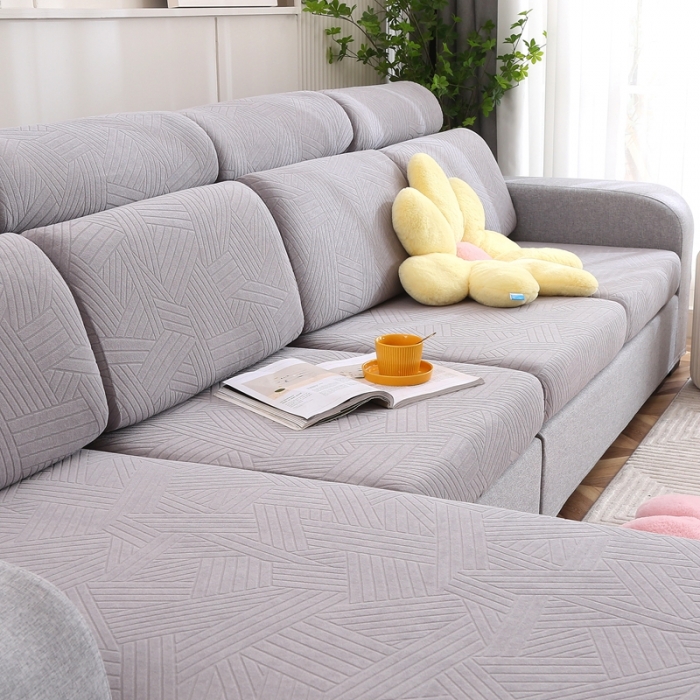 91家纺网 家纺一手货源 找家纺 千彤沙发垫 2022新款提花自由生活系列弹力沙发套 银灰