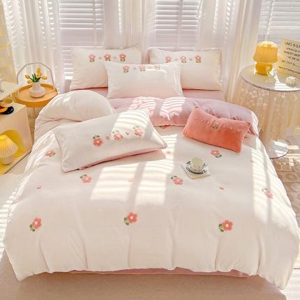 91家纺网 家纺一手货源 找家纺 （总）寐居 2022新款A类牛奶绒毛巾绣四件套