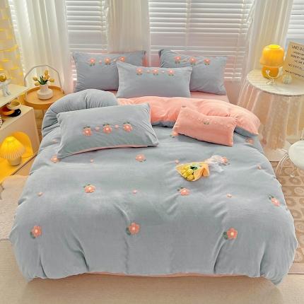 91家纺网 家纺一手货源 找家纺 （总）寐居 2022新款A类牛奶绒毛巾绣四件套