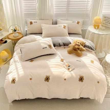 91家纺网 家纺一手货源 找家纺 （总）寐居 2022新款A类牛奶绒毛巾绣四件套