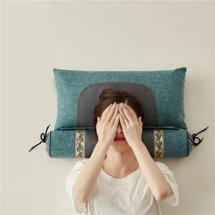 91家纺网 家纺一手货源 找家纺 （总）乐可 2022新款竹节麻荞麦草本颈椎护颈枕芯