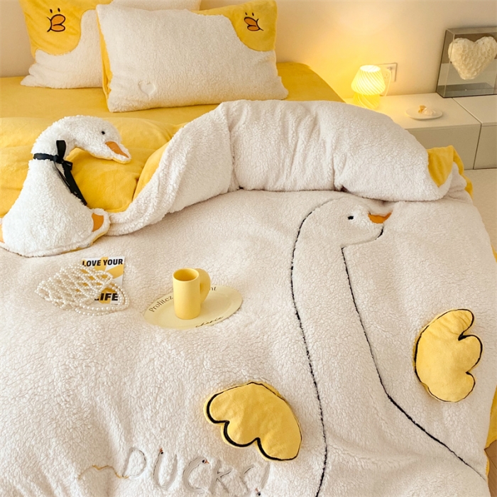 91家纺网 家纺一手货源 找家纺 （总）朗莎2022新款A版羊羔绒十B牛奶绒四件套