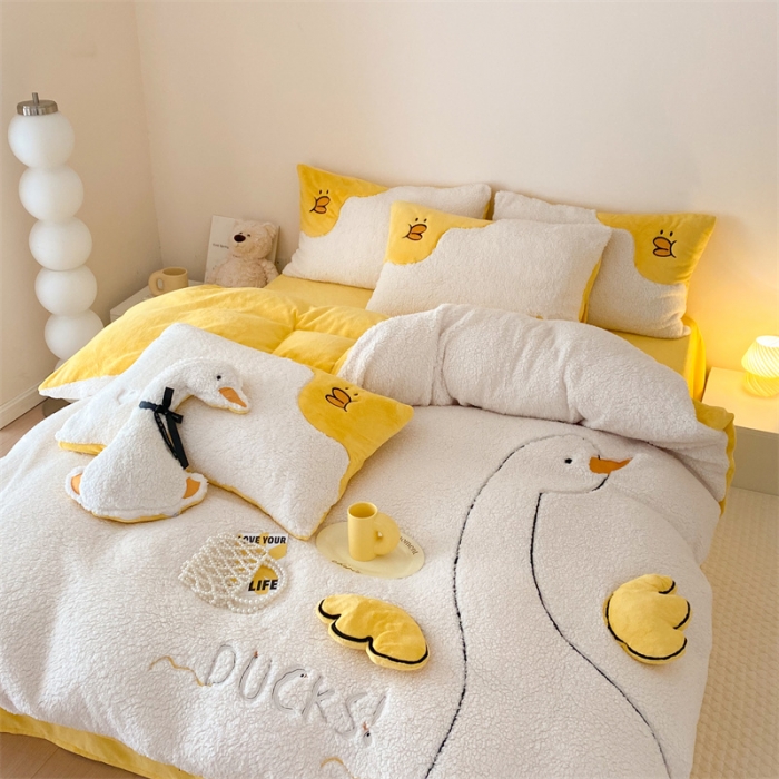 91家纺网 家纺一手货源 找家纺 （总）朗莎2022新款A版羊羔绒十B牛奶绒四件套