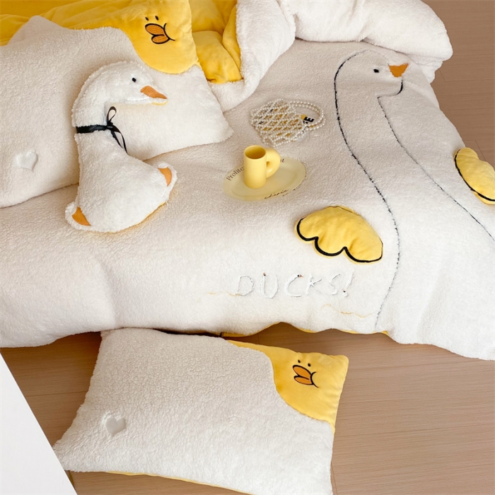 91家纺网 家纺一手货源 找家纺 （总）朗莎2022新款A版羊羔绒十B牛奶绒四件套