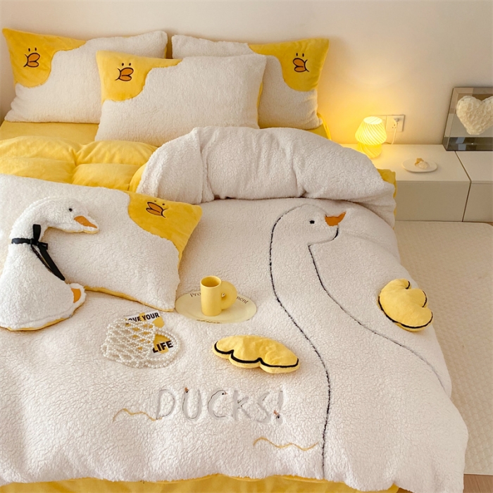 91家纺网 家纺一手货源 找家纺 （总）朗莎2022新款A版羊羔绒十B牛奶绒四件套