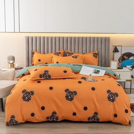 91家纺网 家纺一手货源 找家纺 棠颂 2023新款高克重加厚植物羊绒斜纹磨毛单被套 布丁熊