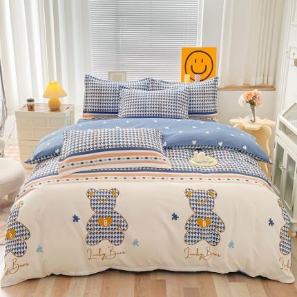 棠颂 2023新款高克重加厚植物羊绒斜纹磨毛单被套 大牌熊
