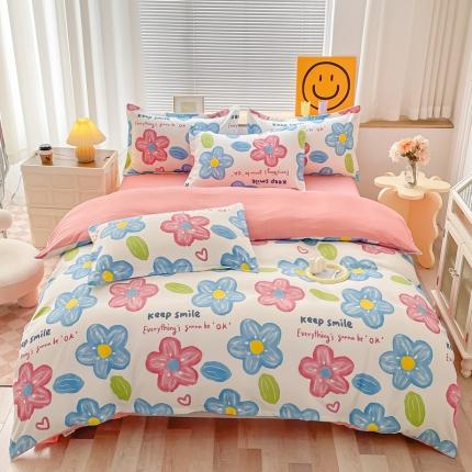 棠颂 2023新款高克重加厚植物羊绒斜纹磨毛单被套 五彩花