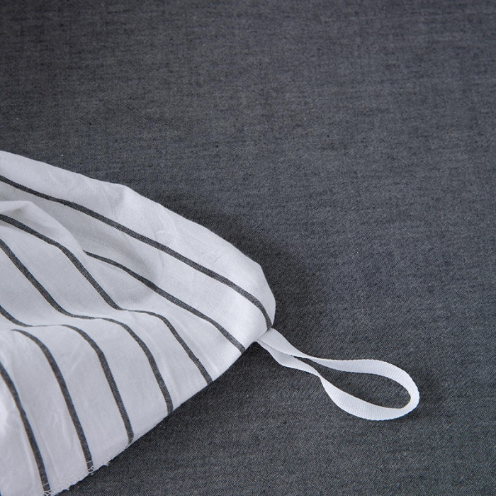 91家纺网 家纺一手货源 找家纺 全棉无印色织水洗棉四件套良品纯棉日式简约宿舍学生三件套白细条