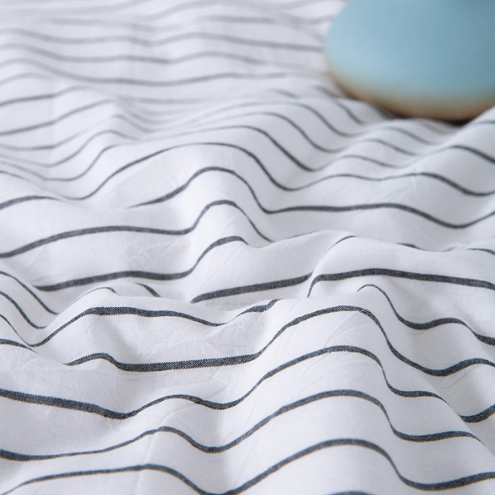 91家纺网 家纺一手货源 找家纺 全棉无印色织水洗棉四件套良品纯棉日式简约宿舍学生三件套白细条