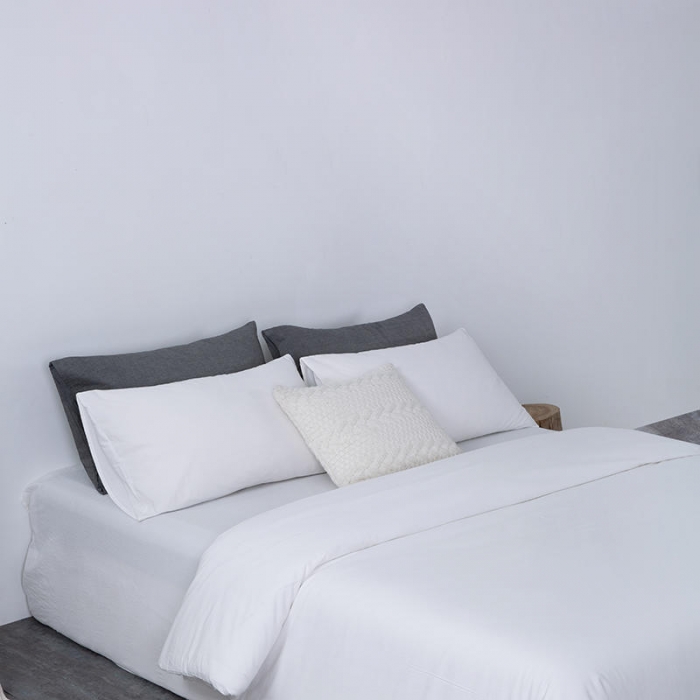 91家纺网 家纺一手货源 找家纺 全棉无印色织水洗棉四件套良品纯棉日式简约宿舍学生三件套纯白