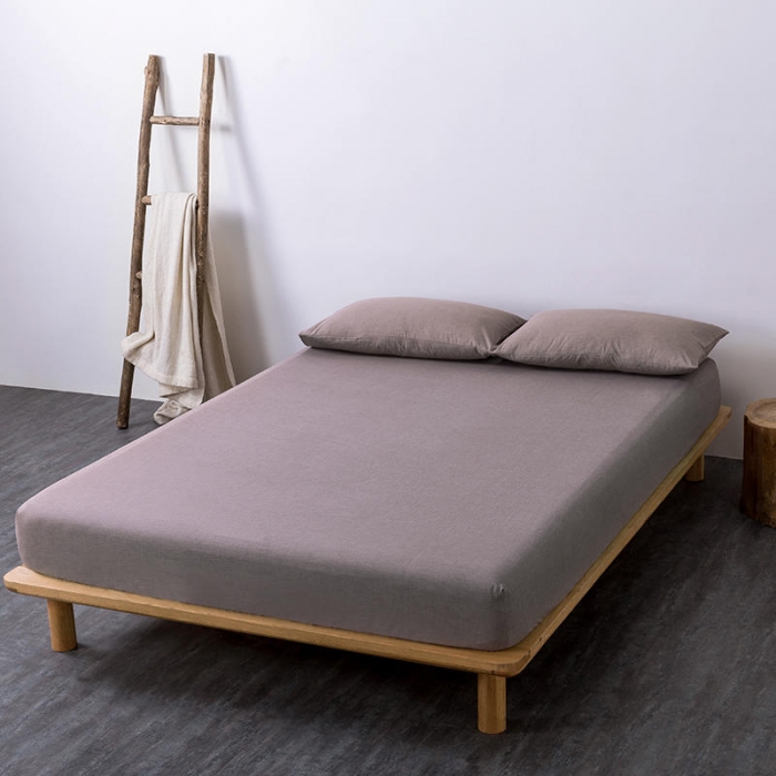 91家纺网 家纺一手货源 找家纺 全棉无印色织水洗棉四件套良品纯棉日式简约宿舍学生三件套 豆沙