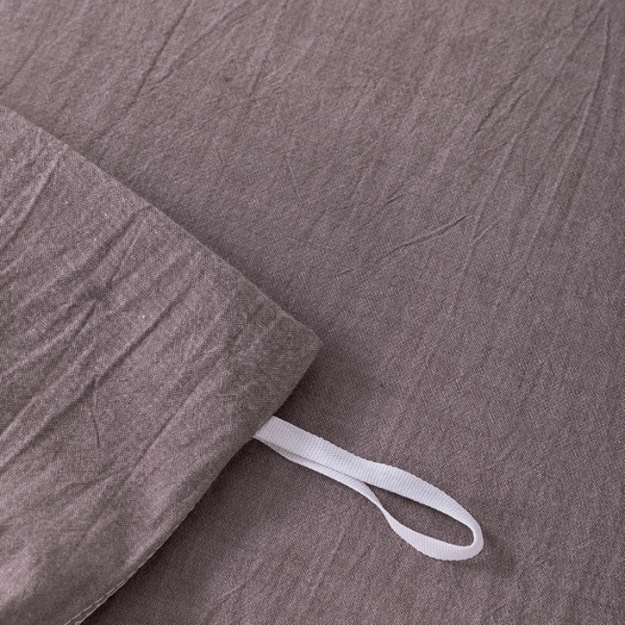 91家纺网 家纺一手货源 找家纺 全棉无印色织水洗棉四件套良品纯棉日式简约宿舍学生三件套 豆沙