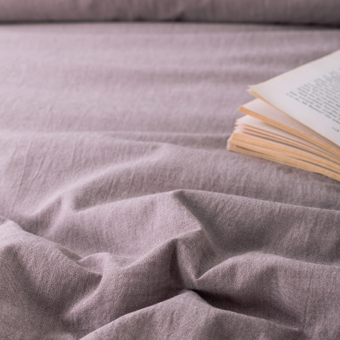 91家纺网 家纺一手货源 找家纺 全棉无印色织水洗棉四件套良品纯棉日式简约宿舍学生三件套 豆沙