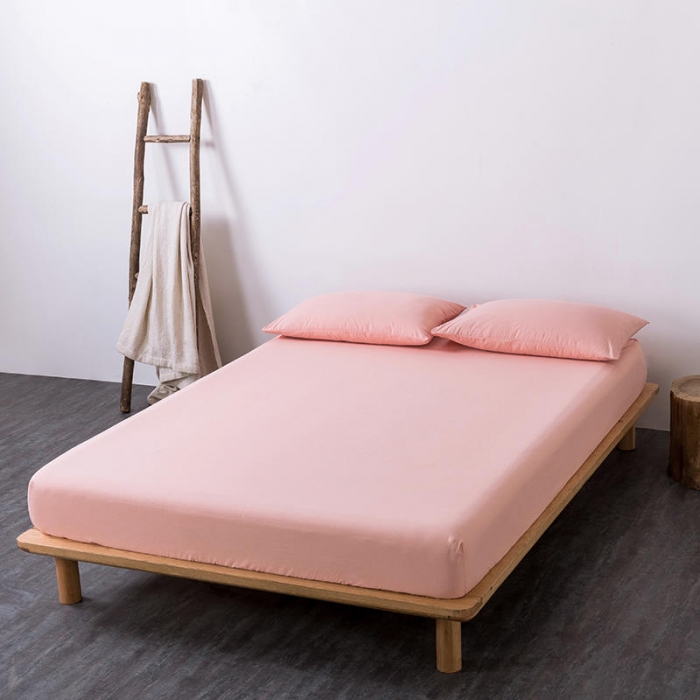 91家纺网 家纺一手货源 找家纺 全棉无印色织水洗棉四件套良品纯棉日式简约宿舍学生三件套粉青年