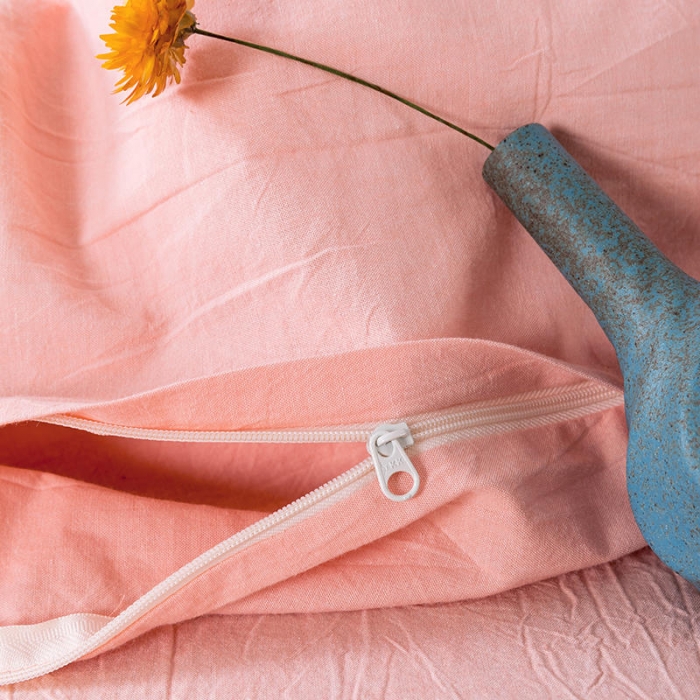 91家纺网 家纺一手货源 找家纺 全棉无印色织水洗棉四件套良品纯棉日式简约宿舍学生三件套粉青年