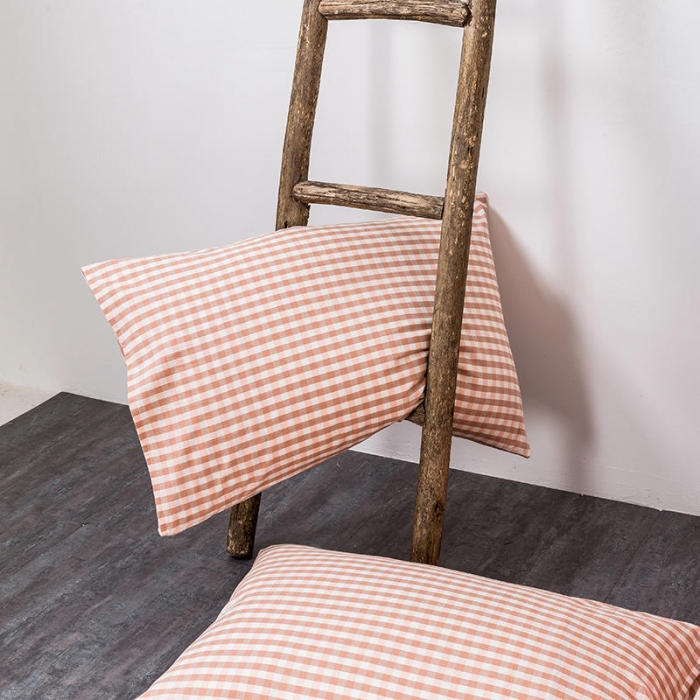 91家纺网 家纺一手货源 找家纺 全棉无印色织水洗棉四件套良品纯棉日式简约宿舍学生三件套粉小格