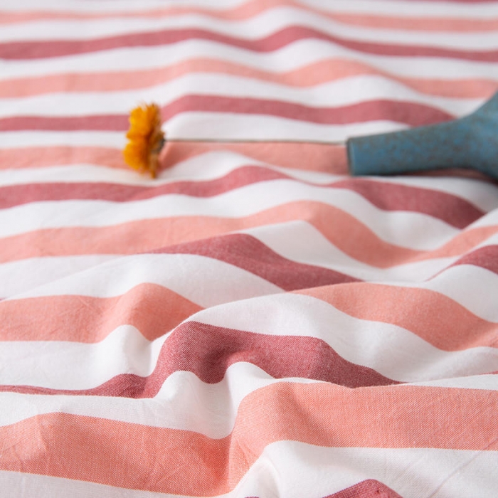 91家纺网 家纺一手货源 找家纺 全棉无印色织水洗棉四件套良品纯棉日式宿舍学生三件套 红三色条