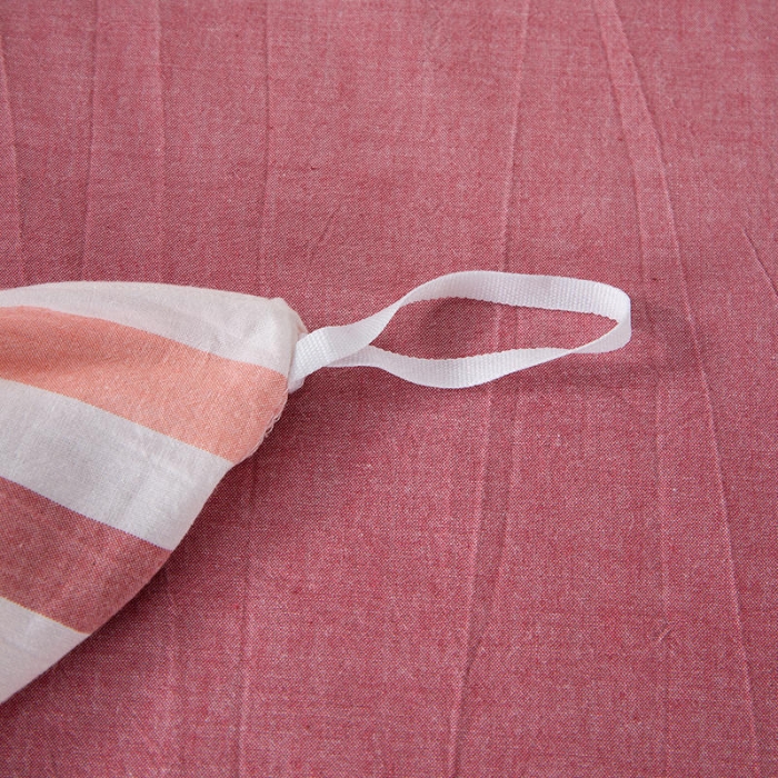 91家纺网 家纺一手货源 找家纺 全棉无印色织水洗棉四件套良品纯棉日式宿舍学生三件套 红三色条