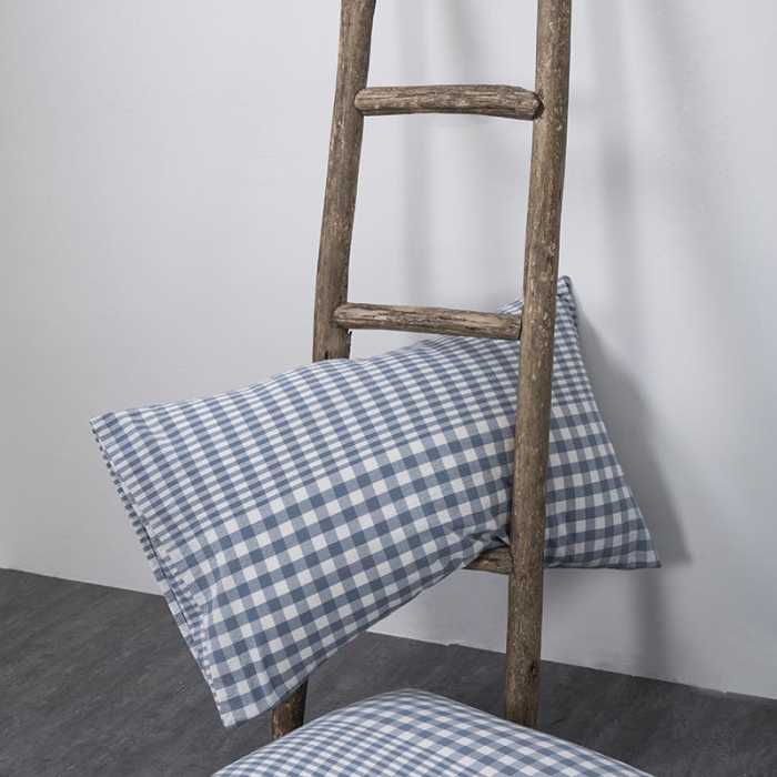 91家纺网 家纺一手货源 找家纺 全棉无印色织水洗棉四件套良品纯棉日式宿舍学生三件套 渐变格蓝