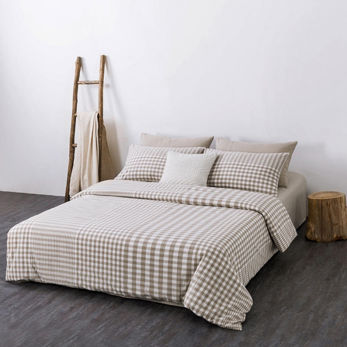 91家纺网 家纺一手货源 找家纺 全棉无印色织水洗棉四件套良品纯棉日式宿舍学生三件套 渐变米格