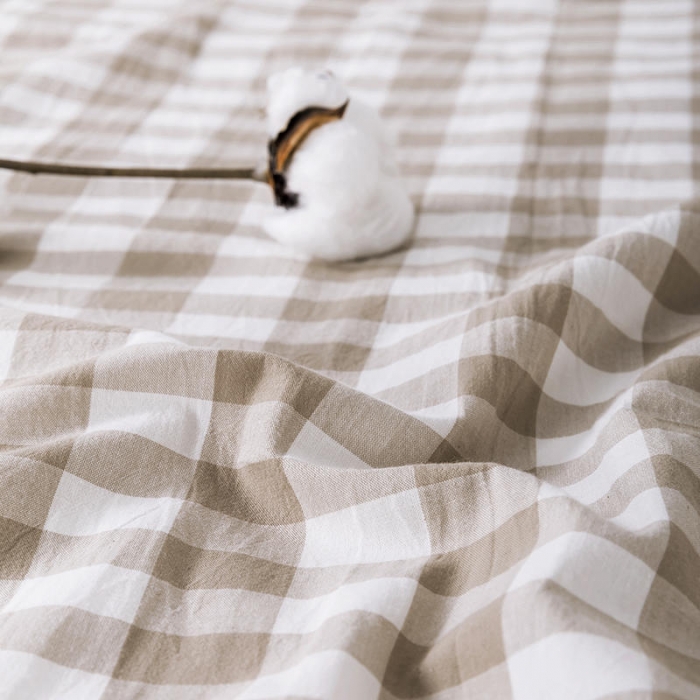 91家纺网 家纺一手货源 找家纺 全棉无印色织水洗棉四件套良品纯棉日式宿舍学生三件套 渐变米格