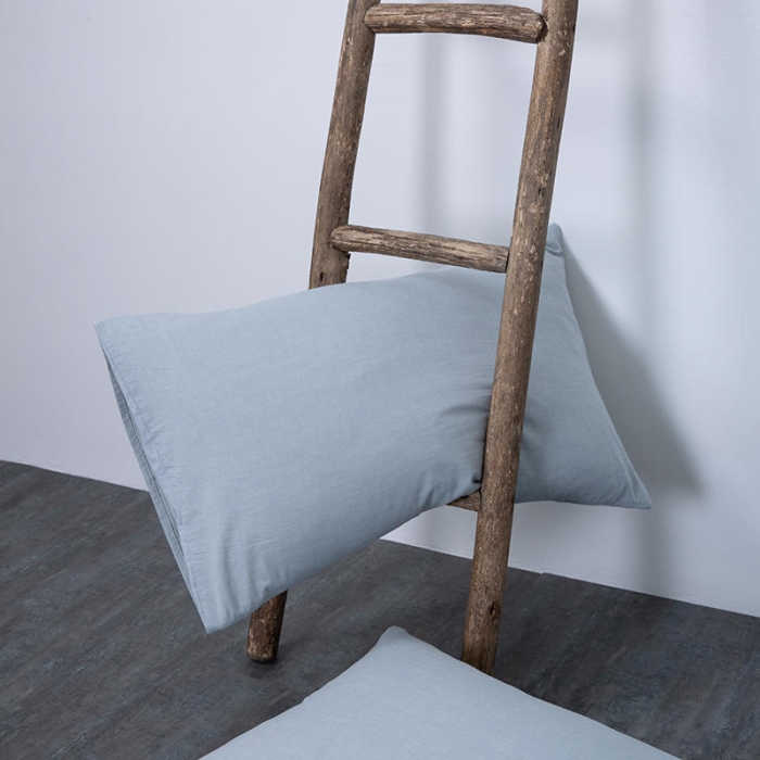 91家纺网 家纺一手货源 找家纺 全棉无印色织水洗棉四件套良品纯棉日式简约宿舍学生三件套 浅蓝