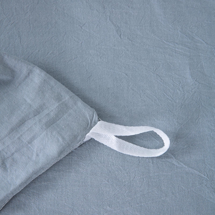 91家纺网 家纺一手货源 找家纺 全棉无印色织水洗棉四件套良品纯棉日式简约宿舍学生三件套 浅蓝