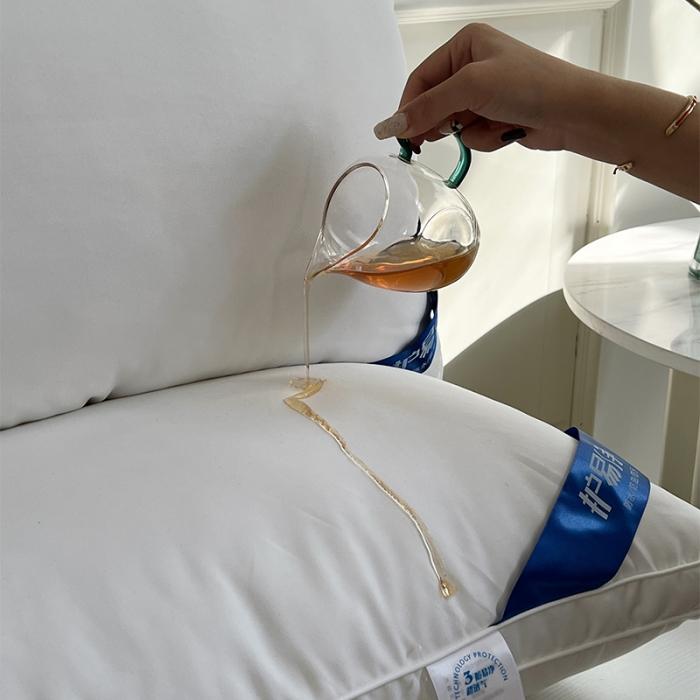 91家纺网 家纺一手货源 找家纺 黑科技三防功能枕芯防水防头油 防污渍男士家用颈椎枕头单只装