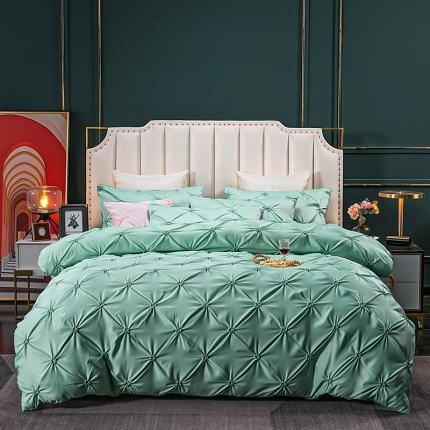 91家纺网 家纺一手货源 找家纺 宅家居 2024轻奢全棉纯手工扭花四件套-巴洛斯 巴洛斯-竹绿