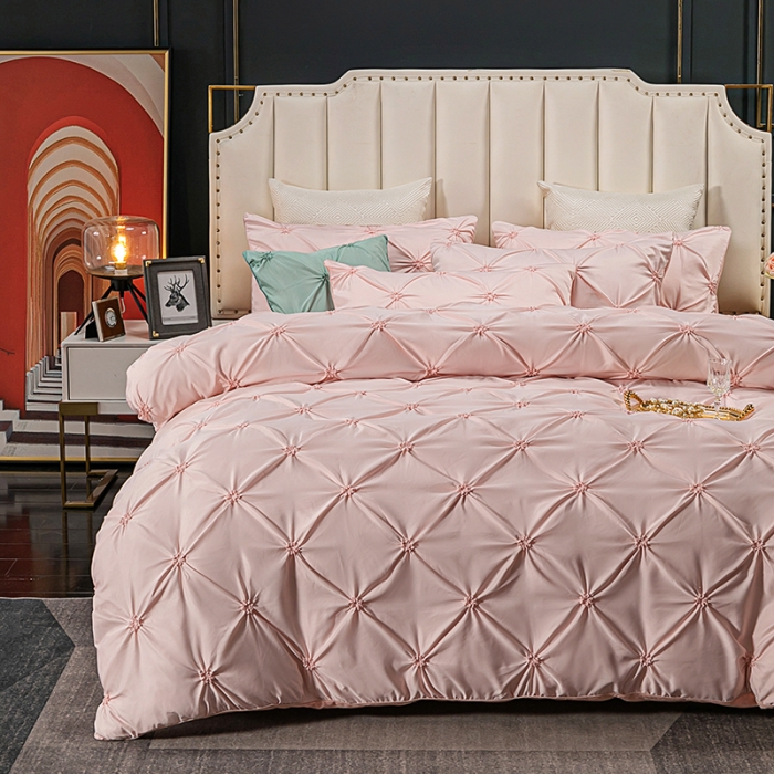 91家纺网 家纺一手货源 找家纺 宅家居 2024轻奢全棉纯手工扭花四件套-巴洛斯 巴洛斯-粉玉