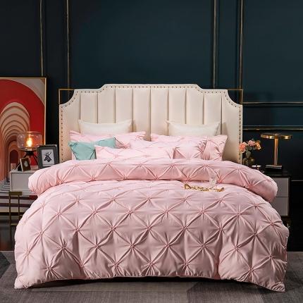 宅家居 2024轻奢全棉纯手工扭花四件套-巴洛斯 巴洛斯-粉玉